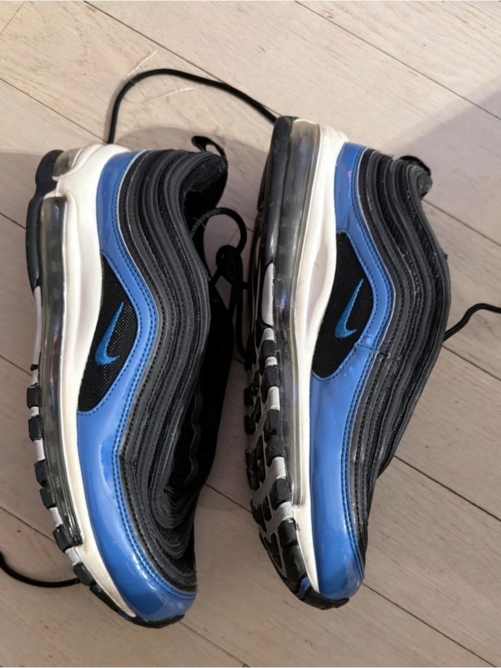 Nike Kids Black & Blue Air Max 97 Style Sneakers Size 9